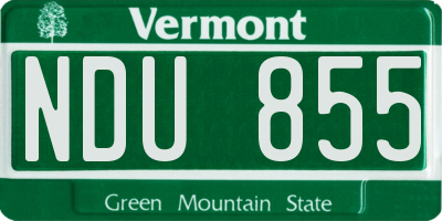 VT license plate NDU855