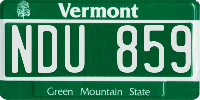 VT license plate NDU859