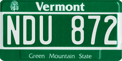 VT license plate NDU872