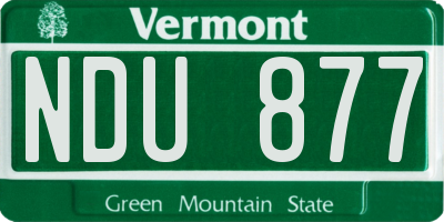 VT license plate NDU877