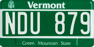 VT license plate NDU879