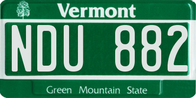 VT license plate NDU882