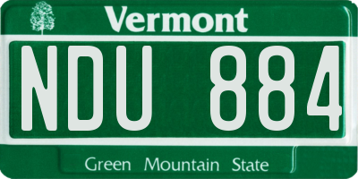 VT license plate NDU884