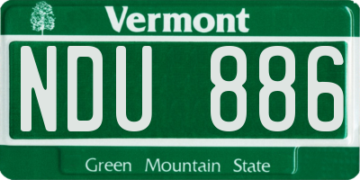 VT license plate NDU886
