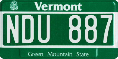 VT license plate NDU887