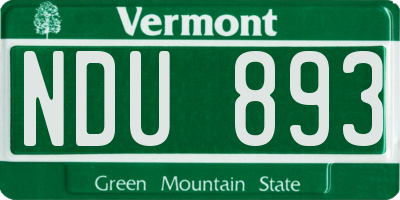 VT license plate NDU893
