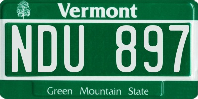VT license plate NDU897