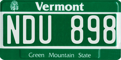 VT license plate NDU898