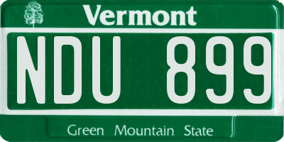 VT license plate NDU899