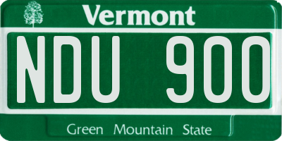 VT license plate NDU900