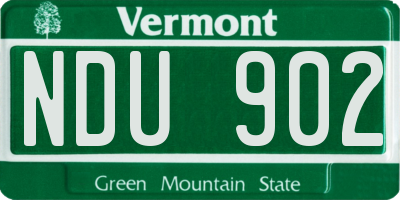 VT license plate NDU902
