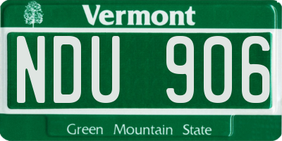 VT license plate NDU906