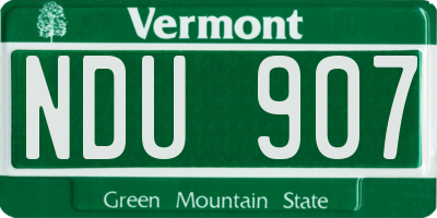 VT license plate NDU907