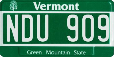 VT license plate NDU909