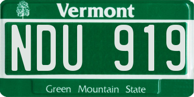 VT license plate NDU919