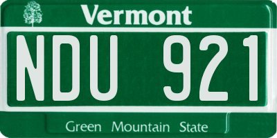 VT license plate NDU921