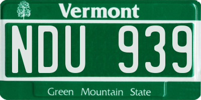 VT license plate NDU939