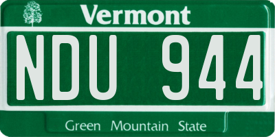 VT license plate NDU944