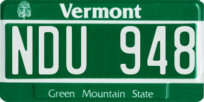 VT license plate NDU948