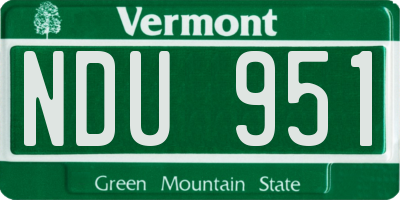 VT license plate NDU951