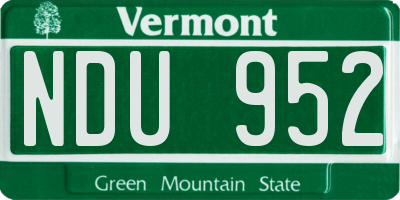 VT license plate NDU952