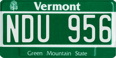 VT license plate NDU956