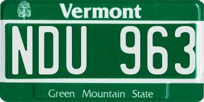 VT license plate NDU963