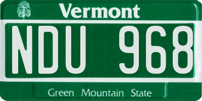 VT license plate NDU968