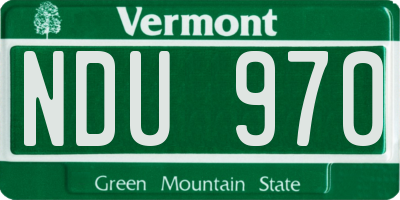 VT license plate NDU970