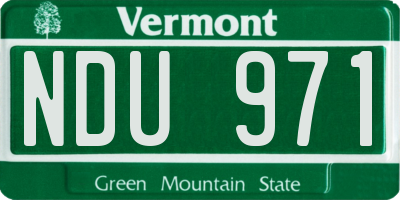 VT license plate NDU971