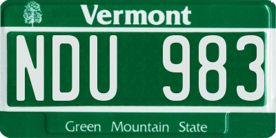 VT license plate NDU983