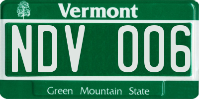 VT license plate NDV006