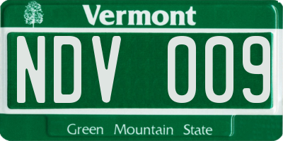 VT license plate NDV009
