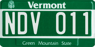 VT license plate NDV011
