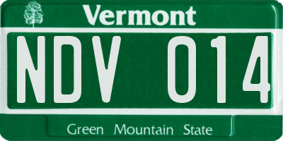 VT license plate NDV014