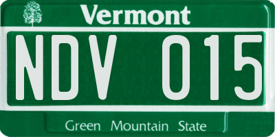 VT license plate NDV015