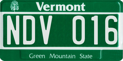 VT license plate NDV016