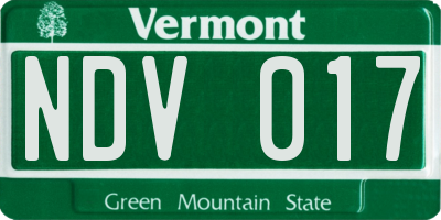 VT license plate NDV017