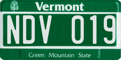 VT license plate NDV019