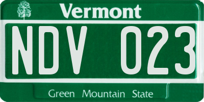 VT license plate NDV023
