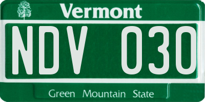 VT license plate NDV030