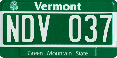 VT license plate NDV037