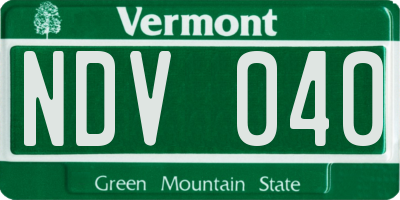 VT license plate NDV040