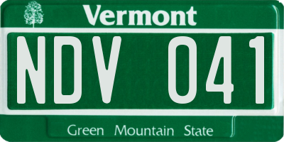 VT license plate NDV041