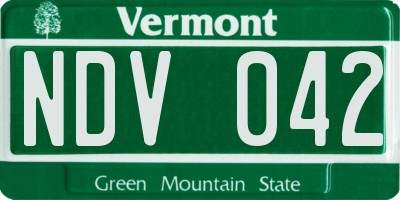 VT license plate NDV042