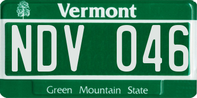 VT license plate NDV046