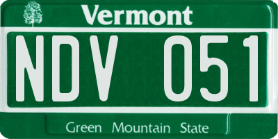 VT license plate NDV051