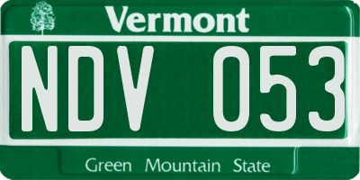 VT license plate NDV053