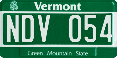 VT license plate NDV054