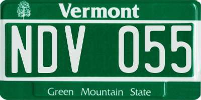 VT license plate NDV055